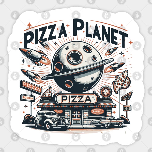 Pizza Planet Tribute - Fan Movie Theater Pizza Planet Movie Tribute - Pizza Planet best Tribute and Designs Piza Pitza Pitsa Planet Tribute - Pizza Lover Pizza Slice - Pizza and Chill Sticker by TributeDesigns